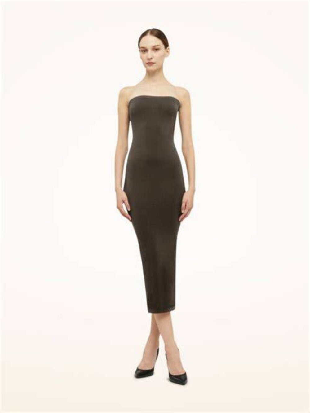 $275 Wolford Fatal Stretch Velvety Umber Brown Tube Dress / Top / Skirt Seamless